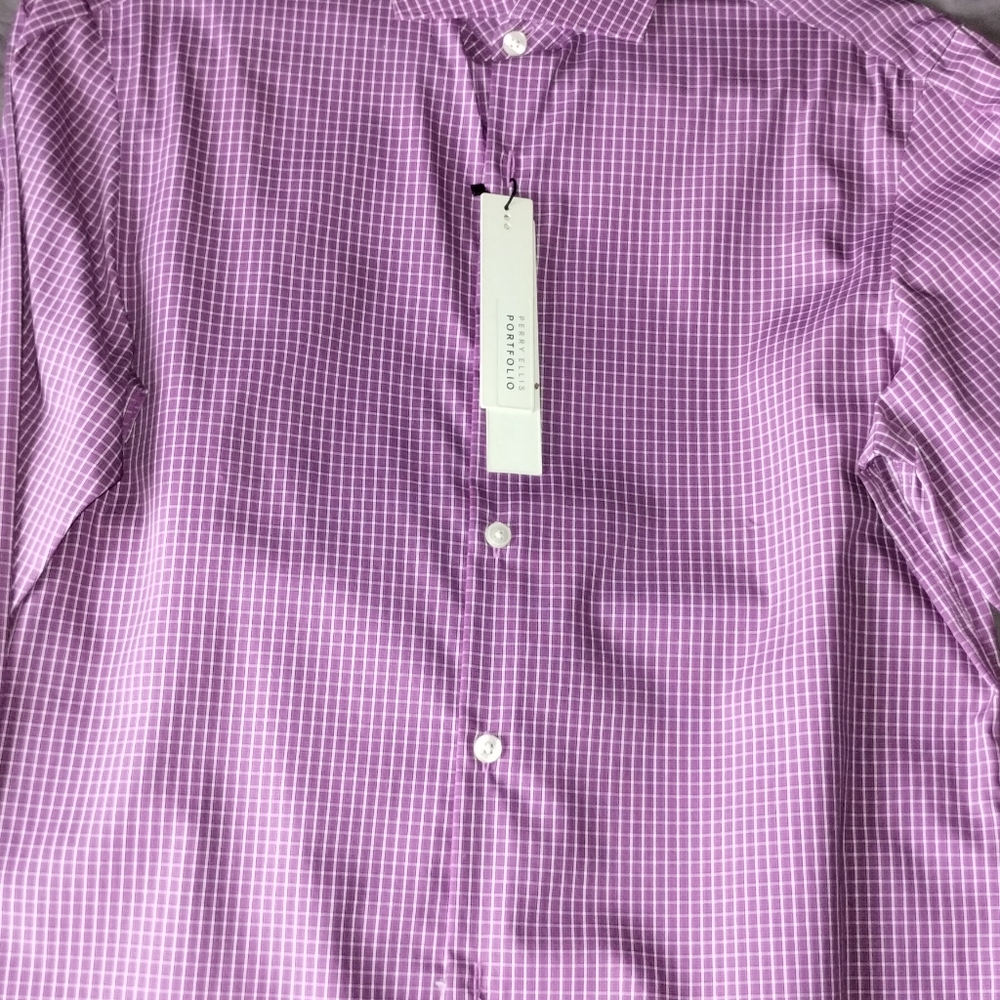 Perry Ellis portfolio button down slim fit shirt, brand new with tags